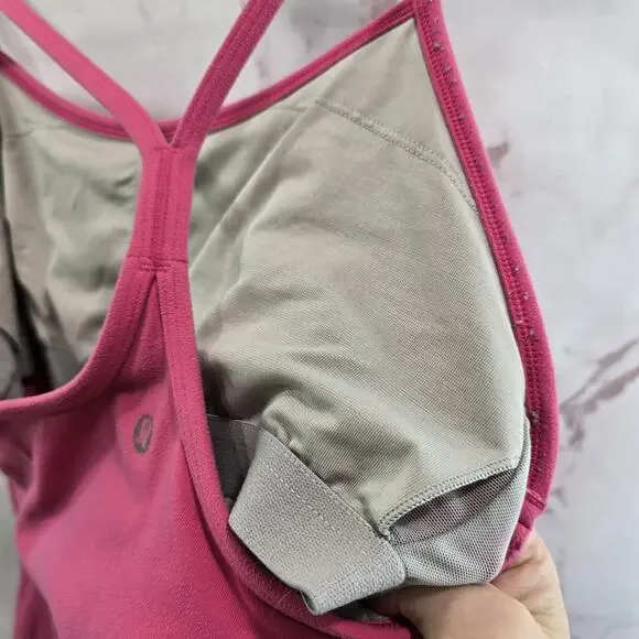 Lululemon Tank Top Womens 10 Pink Built In Shelf Bra Y T Racerback Magenta Hot - Picture 8 of 10